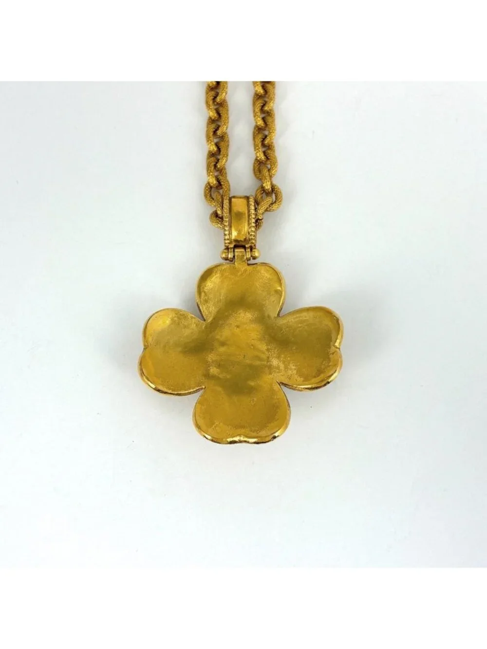 Chanel Necklace CC Logo Clover Color Stone Gold Black